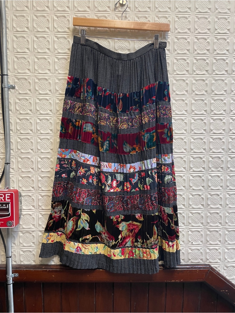 Vintage KENZO Bohemian Patchwork Floral Maxi Skirt - Multicolor